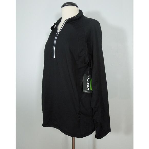JOCKEY Top L LARGE Sport Mens Quarter Zip Athletic Fit - Picture 3 of 9